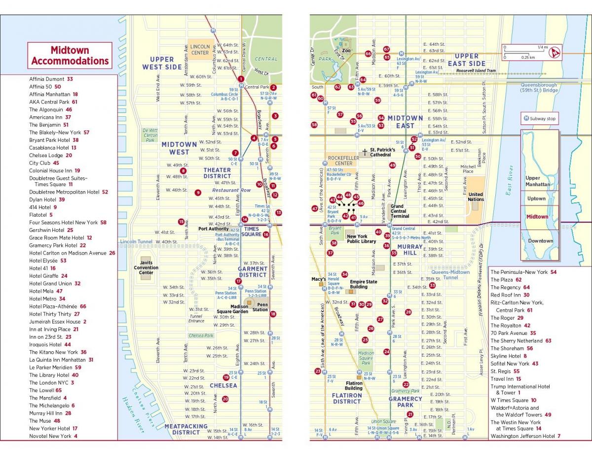 printable pastaigu karte midtown Manhattan