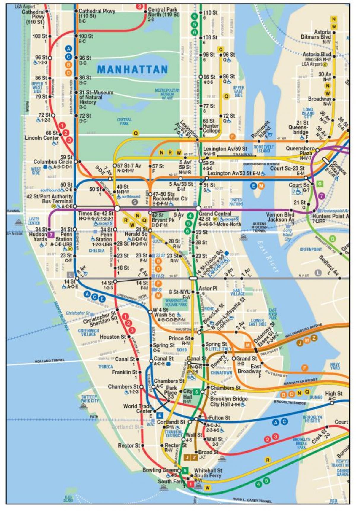 karte lower Manhattan metro