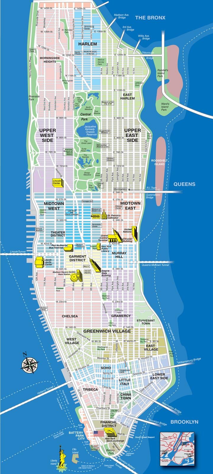 kartes ceļi Manhattan