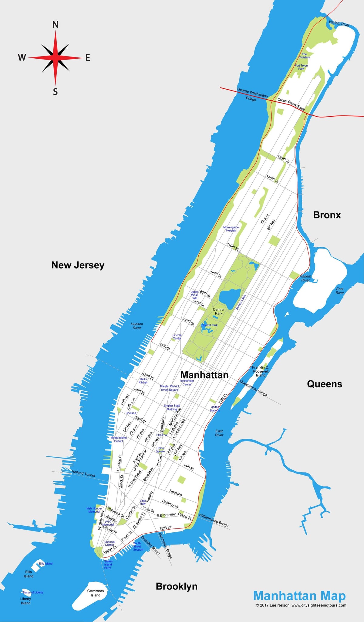 Manhattan city karti drukātā