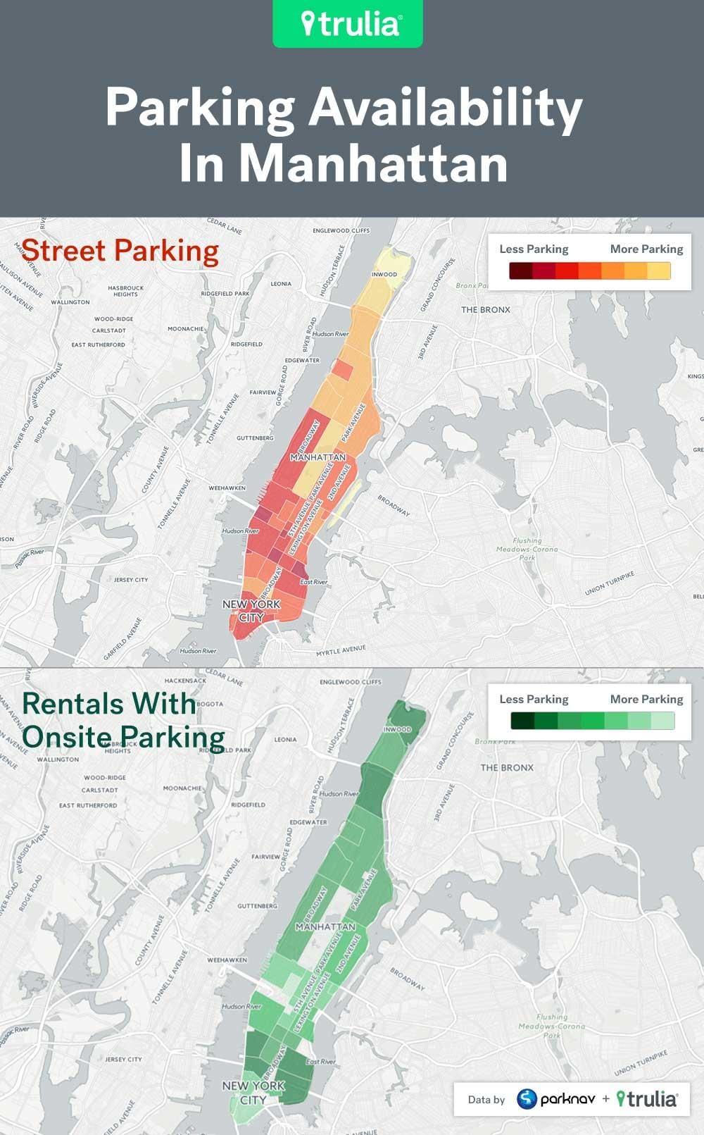 NYC ielas autostāvvieta karte Manhattan