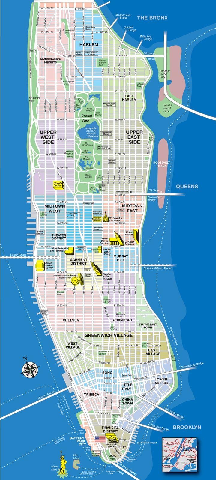karte Manhattan island
