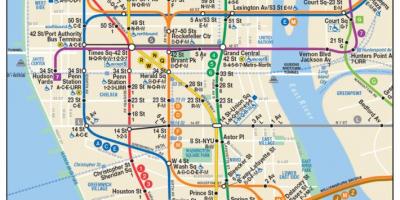 Karte lower Manhattan metro