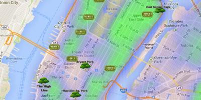 Karte Manhattan parki