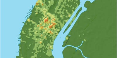 Karte Manhattan topogrāfiskās