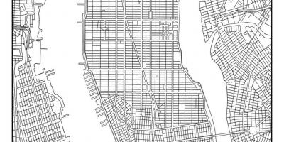 Karte Manhattan režģis