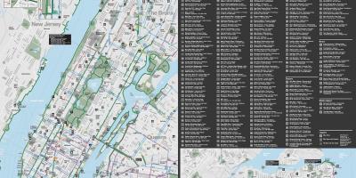 Manhattan velosipēdu joslas kartē