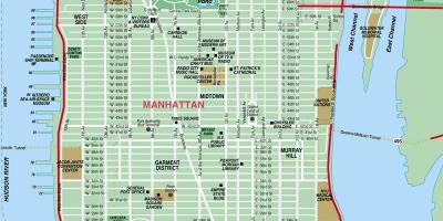 Printable ielu karte Manhattan