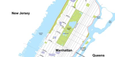Karte Manhattan island, New York