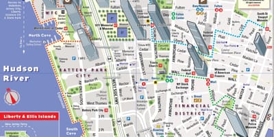 Zemākas Manhattan, tūristu kartes
